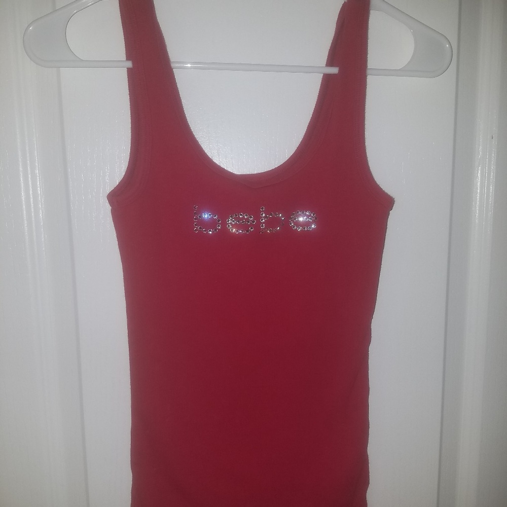 Bebe sparkle tank. Red. Size S.